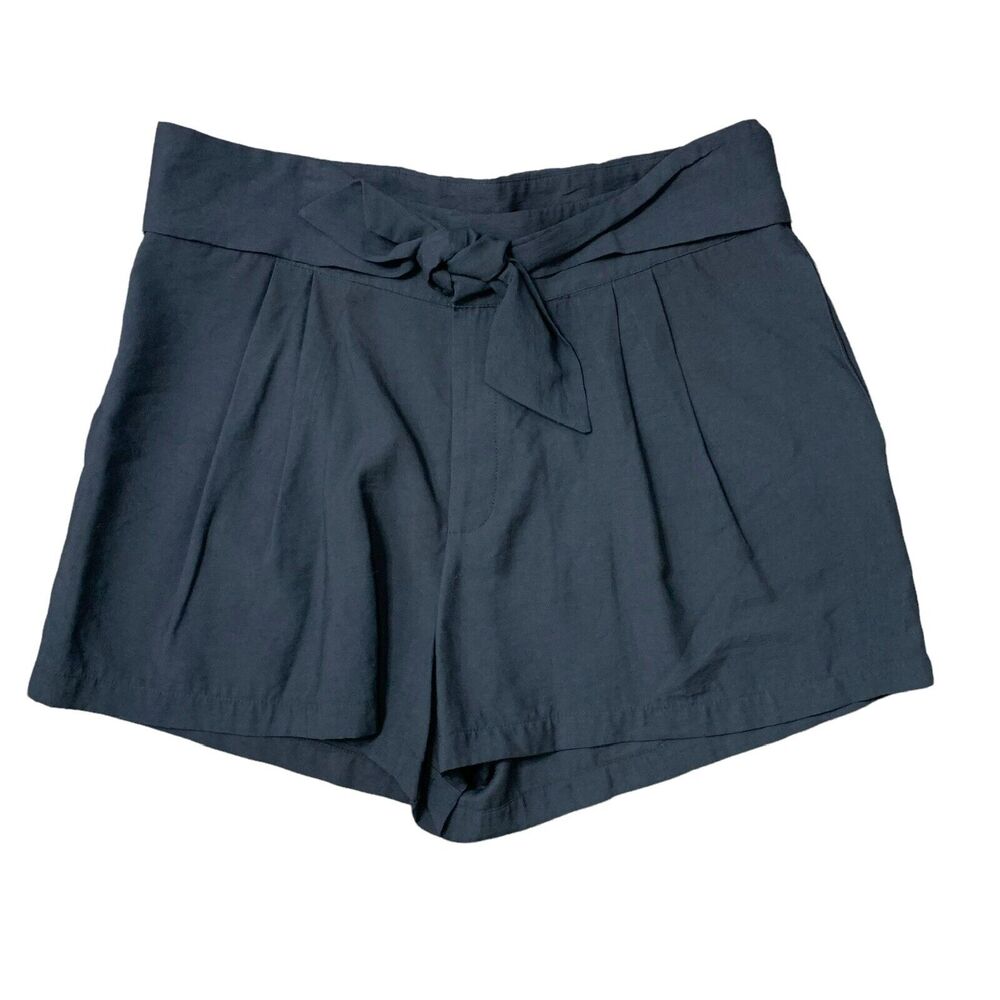 Gilli Size 0X Shorts High Rise Pleated Waist Tie Black Dress Pockets Women’s NEW